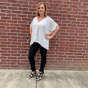 Boutique Close Out. Cello Jeans, Black, frayed hem, ankle/crop length.